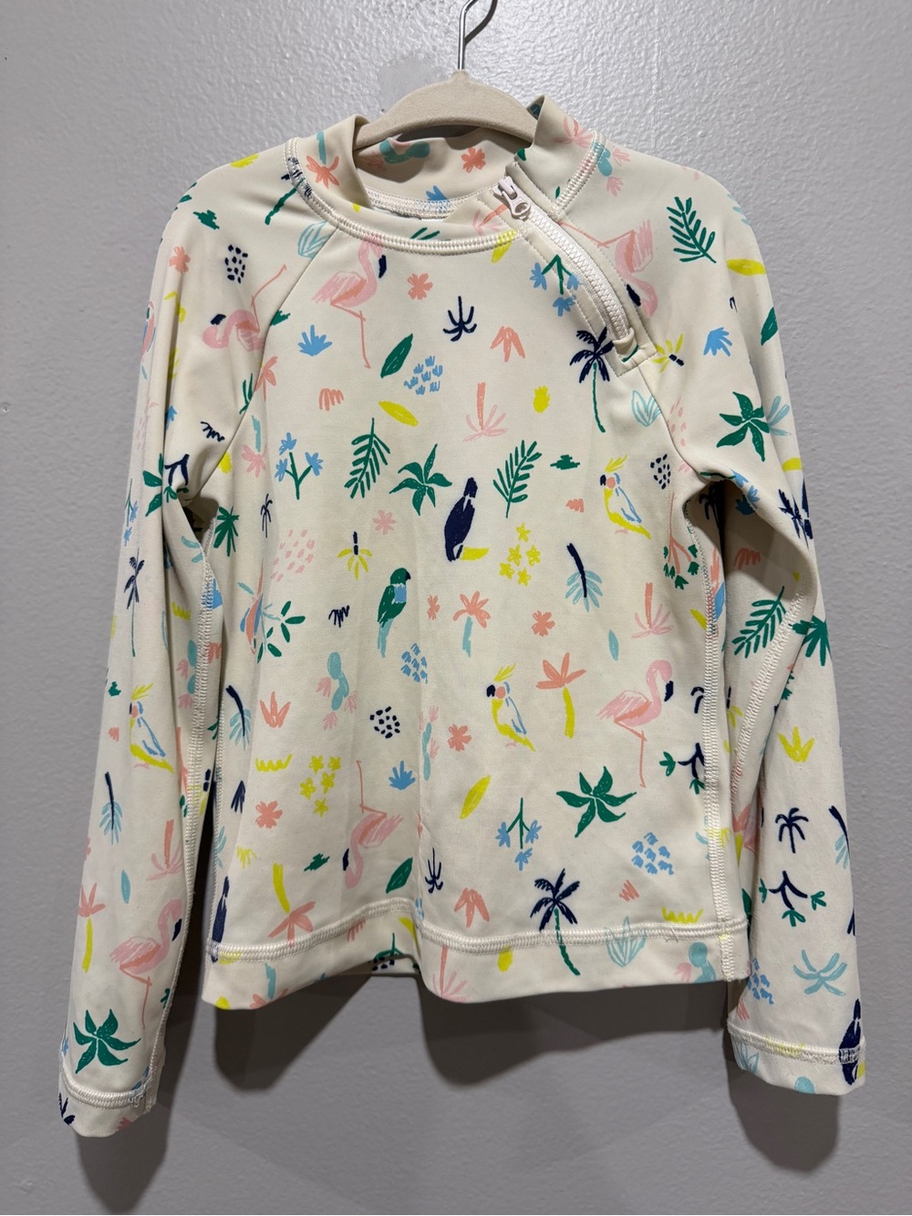 Hanna Andersson Girls Cream Rash Guard size 5